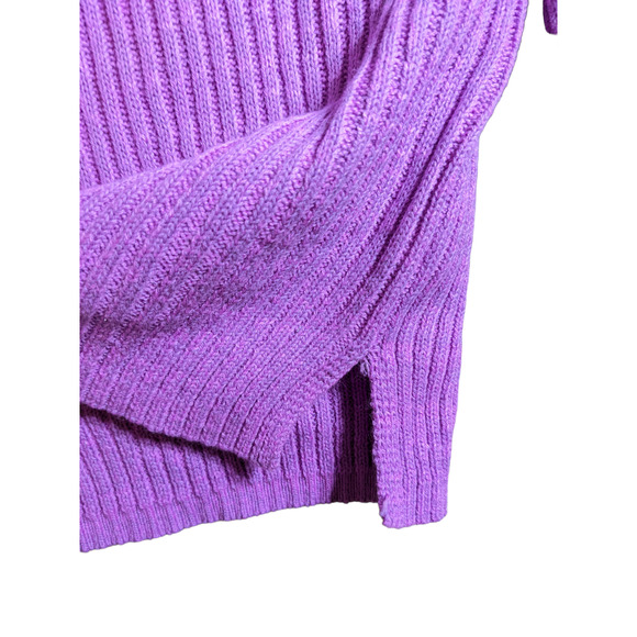 Wild Fable Ribbed Sweater VNeck Neon Purple XXL Casual Side Slit‎ Career Top 2XL - Picture 2 of 8
